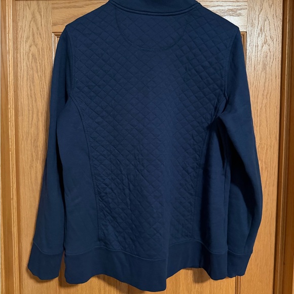 L.L. Bean Navy Blue Quilted Quarter Zip-Up - Picture 5 of 5